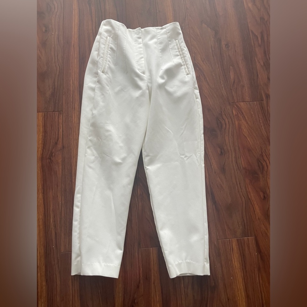 Zara White Tapered Trousers